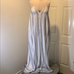 NWT! Elan Grecian leaf stripe coverup maxi dress L